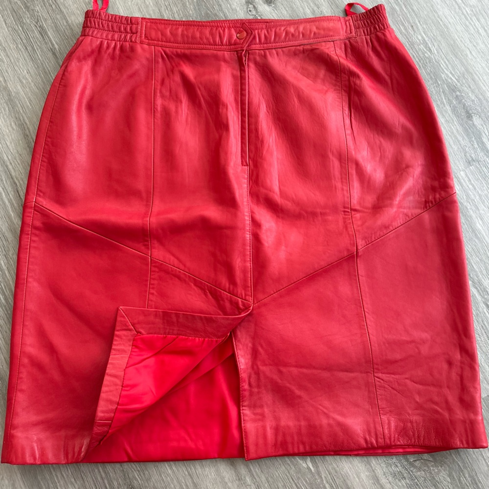 Wilson's Red Leather Skirt